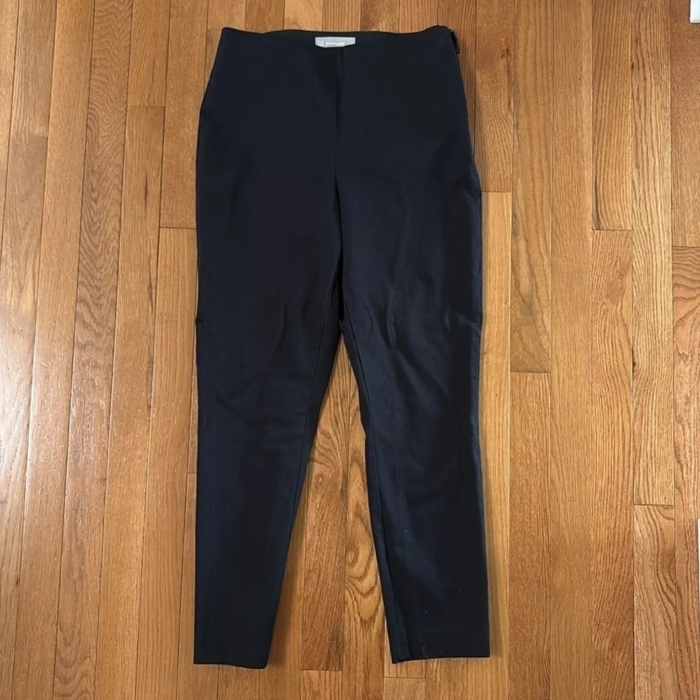 Everlane Black High Rise Slim Ankle Pants Side Zip Career Size 6